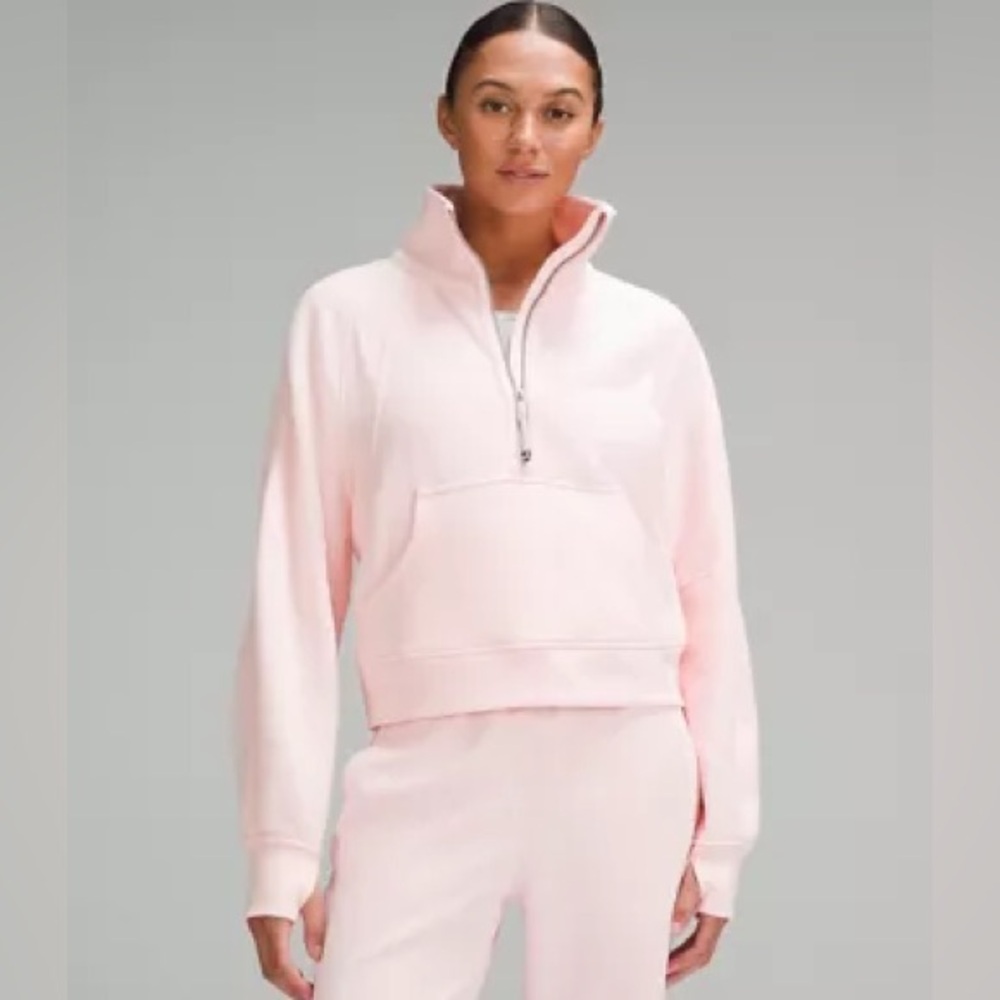 Lululemon Strawberry Milkshake Scuba Half Zip Pullover M/L funnel